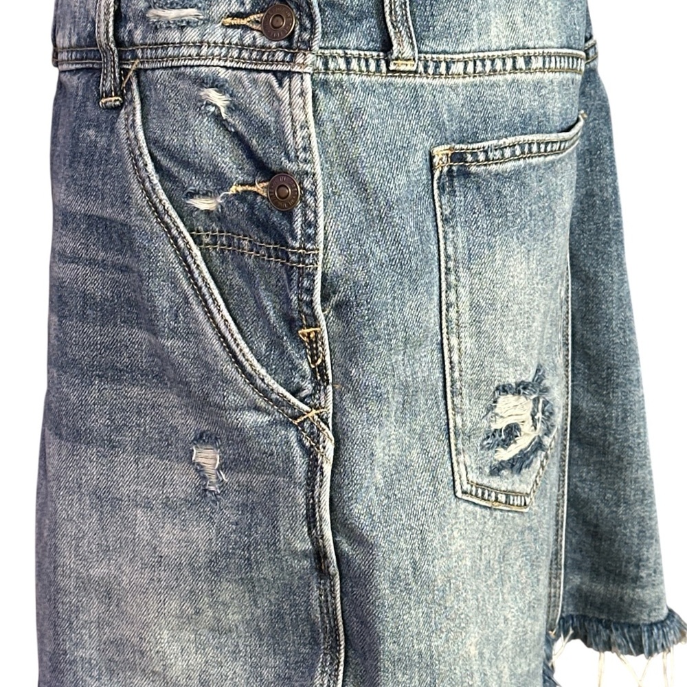 Free People Baxter Denim Overall Dress Grunge Blue Size Medium - Picture 8 of 15
